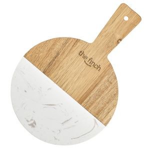 Round Acacia Marble Board Serving Tray Cutting Board