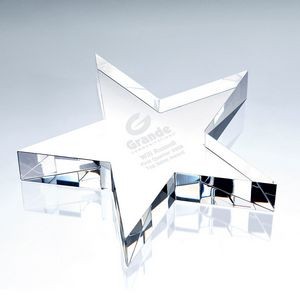 Flat Star Optic Crystal Award - Large