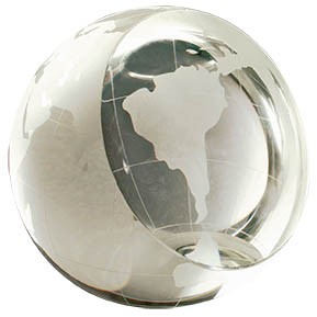 3 1/2" x 2" Clear Round Crystal Facet Paperweight