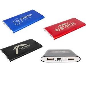 8000MAH Power Bank & Wireless Anodized Aluminum Charger w/USB Power Cord