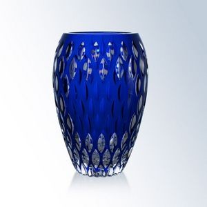 Nautilus Vase Lead Crystal - Blue