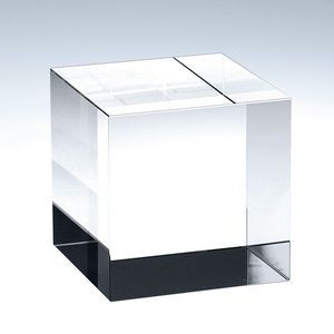 Straight Cube Optic Crystal Paperweight | Large