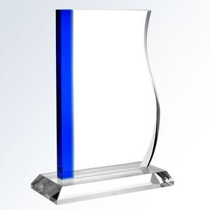 Blue Progress Optic Crystal Award - Large
