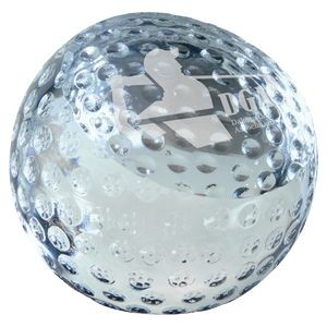 3 1/8" Crystal Golf Ball Paperweight