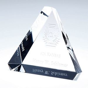 Beveled Triangle Optic Crystal Paperweight
