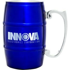 17 oz Blue Stainless Steel Barrel Mug w/Handle