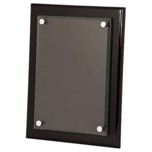 9" x 12" Black Piano Finish Floating Glass Plaque