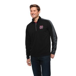 Adult Sport-Tek Sport-Wick Textured Colorblock 1/4-Zip Pullover Shirt