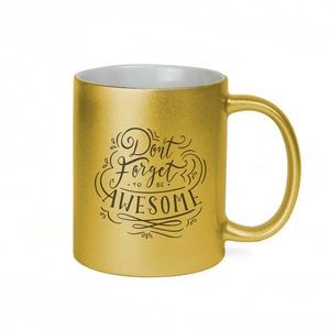 11 oz. Gold Metallic Ceramic Coffee Mug - Sublimation