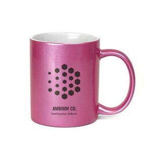 11 oz. Pink Metallic Ceramic Coffee Mug - Sublimation