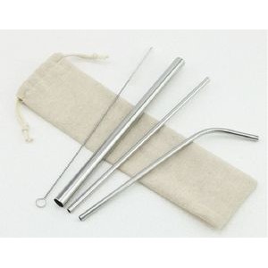 4 Stainless Steel Straw With Cleaning Brush