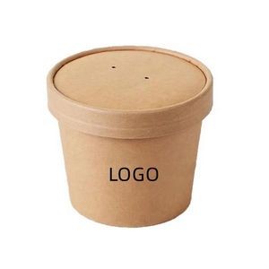 8OZ Kraft soup cup with lid