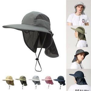 Outdoor Mesh Sun/fishing Hat With Neck Cape