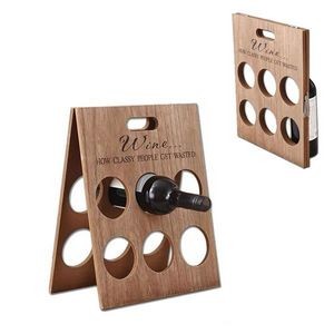 6 Bottle Wood Wine Stand