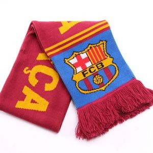 Bamtton™ Ultra Thick Knit Scarf Soccer Scarves With Fringe