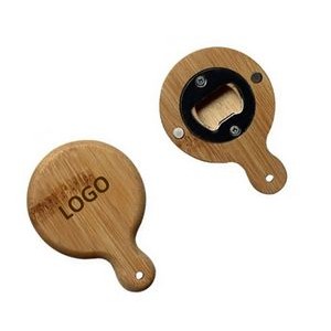Wooden Magnetic Can Bottle Opener In Pizza Pan Shape Wooden Magnetic Can Bottle Opener