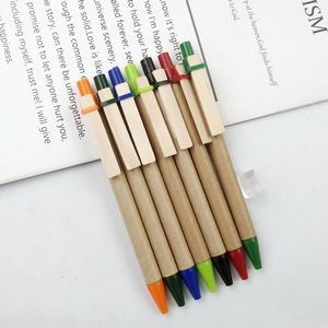 Eco-friendly Recycled cardboard pen with bamboo clip