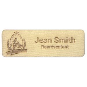 Solid Maple Wood Name Badge
