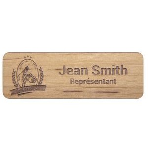 Solid Alder Wood Name Badge