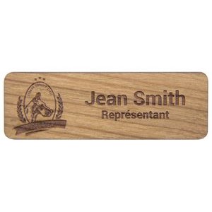 Solid Cherry Wood Name Badge