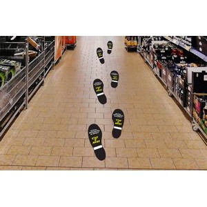 3" x 12" Foot Steps - Custom Printed Social Distancing Floor Graphics