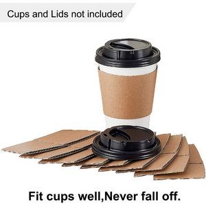 12/16 Oz. Craft Paper Coffee Cup Sleeve Beverage Wrap
