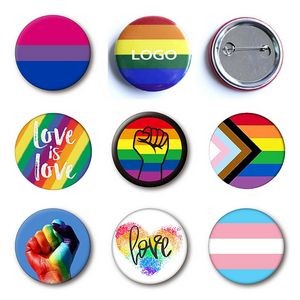 Rainbow Pinback Buttons Round LGBT Brooch Tinplate Pins 2x2 (1 77/100" x 1 77/100")