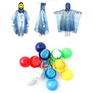 Portable Disposable Emergency Raincoats With Ball Key Chain