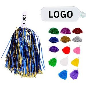 5/100lb PET Metallic Cheer Pom Poms With PP Solid Paddle Handle