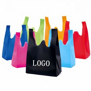 Vest-style Non-woven Grocery Tote Bag 10"x18"x5" MOQ100pcs