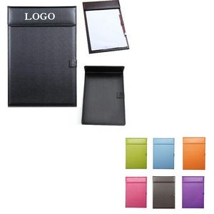 A4 PU Leather Hard Menu Clipboard Folder Magnetic Clip Padfolios