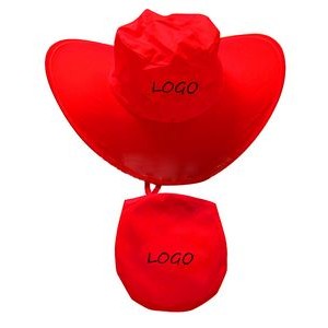 190T Polyester Foldable Cowboy Hat With Pouch 15" x 4"