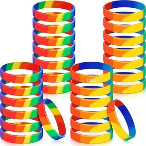 Custom LGBT Pride Rainbow Silicone Bracelet Wristband