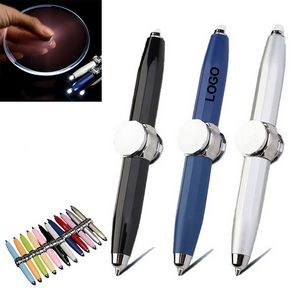 3 In 1 Multifunction Twist Action Fingertip Gyro Ballpoint Pen With LED Light & Styluse