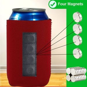 12oz Collapsible Quartet Of Magnets Neoprene Beer Soda Can Cooler Sleeves