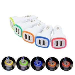 2 Port USB Car Charger Adapter With LED Light