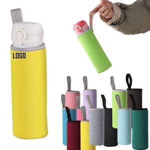 Neoprene Sleeve Tumbler Carrier Holder Pouch With Carrying Handle For 14oz Insulated Coffee Mug