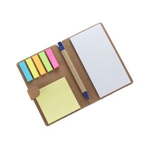 Eco-Friendly Notepad with Flag & Sticky Notes, Ballpoint Pen Complete Set 4" x 6" (3.94 " x 5.9 ")