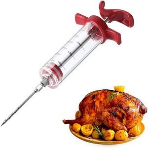 Plastic Marinade Meat Injector Syringe With 2 Professional Needles