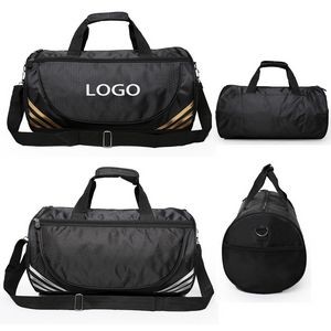 Men's Travel Sports Nylon Gym Duffel Bag Overnight Weekend Bag With Shoe Compartment 17.7"x9.8"x9.8"