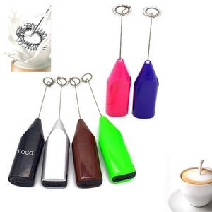 8" Portable Mini Coffee Frother Electric Handheld Foamer With Stainless Steel Whisk