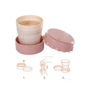 4oz Wheat Straw Foldable Collapsible Cup Bottle