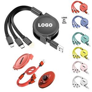 3-in-1 High Speed Retractable USB Mobile Charging Cable 41"