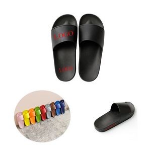 Unisex PVC Pure Color Non-slip Summer Bathroom Travel Slippers