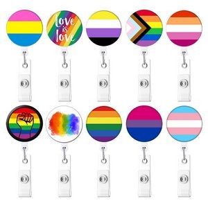 LGBT Pride Rainbow Badge Reel Retractable ID Badge Holder
