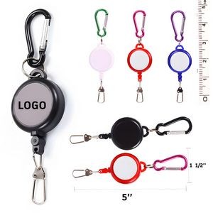 40" Plastic Round Retractable Soft Tape Measuring With Metal Carabiner Clip & Key Ring