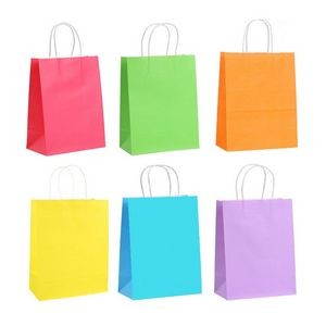 6" Mini Solid Color Craft Paper Gift Tote Bag Low MOQ