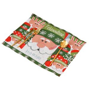 Christmas Theme Knitted Placemat Kitchen Countermat 16 1/2" x 13"