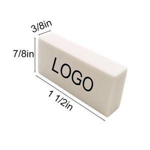 White Rectangular TPR Eraser 1 1/2" x 7/8" x 3/8" Low MOQ