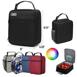600D High-Stretch Oxford Fabric Insulated Lunch Box Bag Thermal Tote Cooler With Mesh Side Pocket